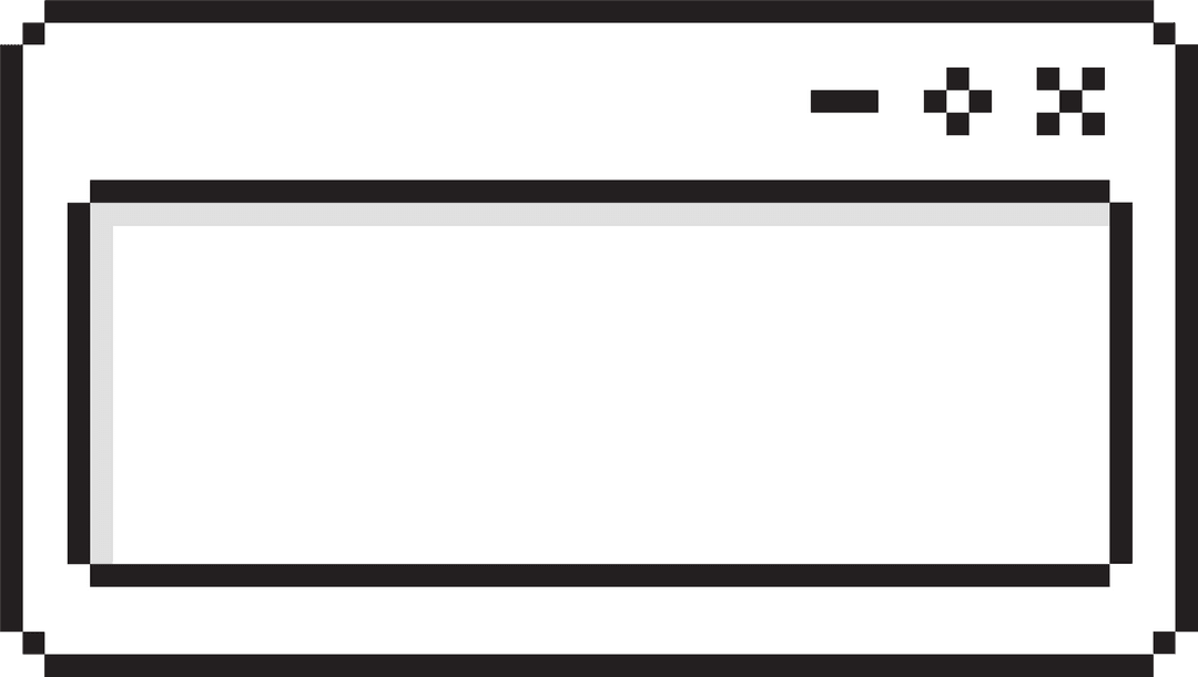 Pixel Art Application Window in Minimalist Design on Transparent Background