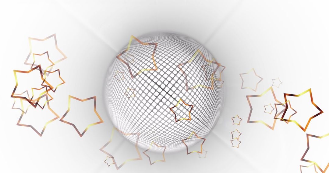 3D Abstract Sphere with Colorful Starburst Design