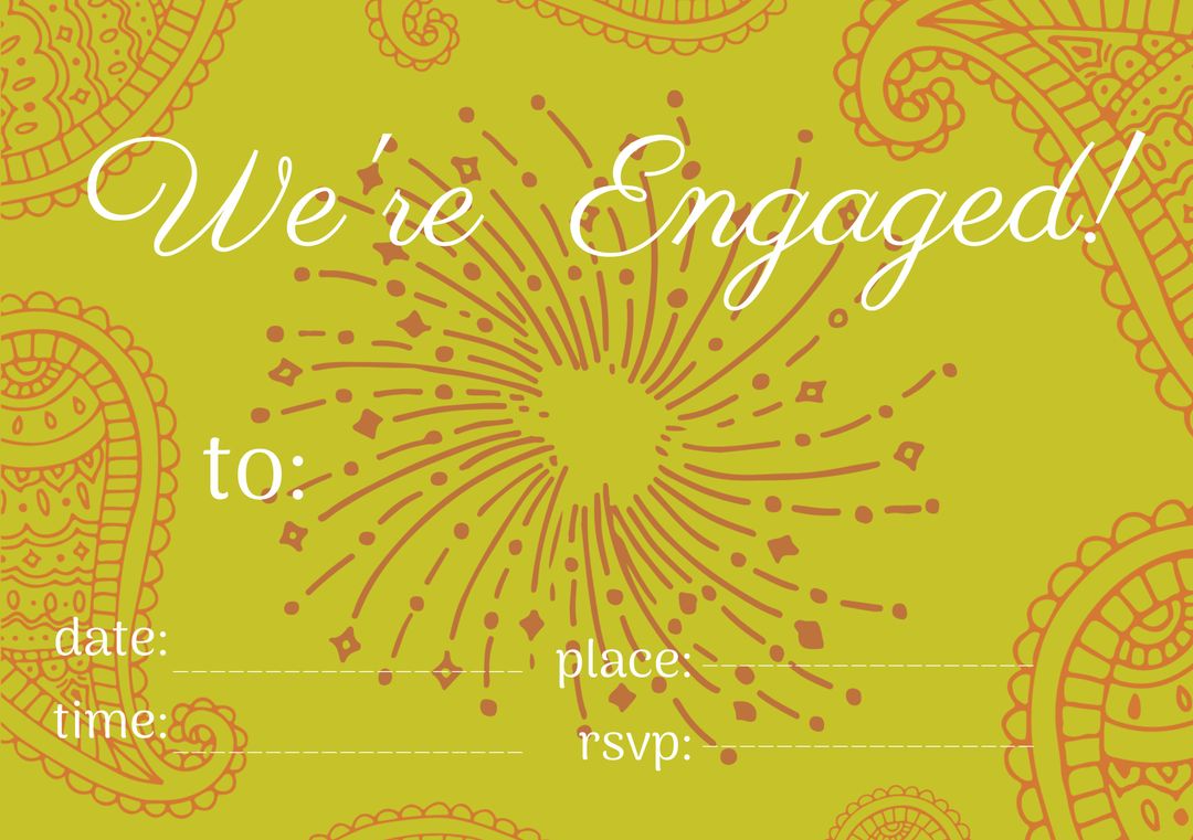 Elegant Engagement Invitation with Ornate Mandala Design - Download Free Stock Templates Pikwizard.com