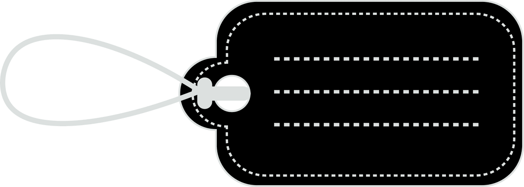 Black Label Outline with Entry Lines on Transparent Background