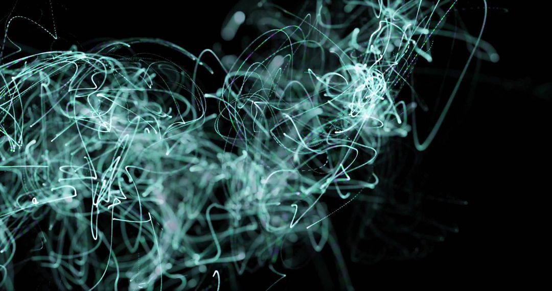 Glowing Light Trails on Dark Background Abstract Art