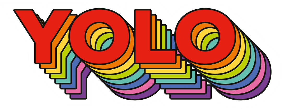 Colorful YOLO Text Design on Transparent Background