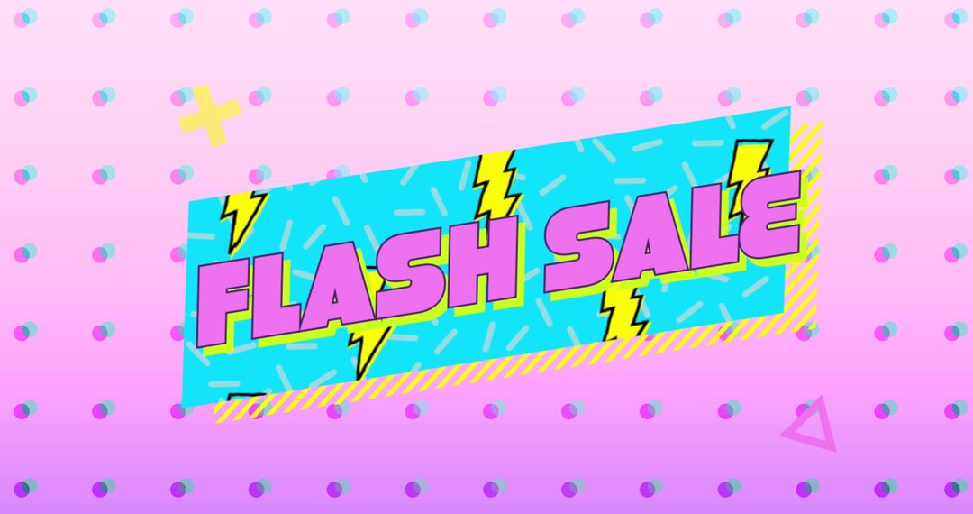 Vibrant Retro Flash Sale Banner with Lightning Graphics - Free Images, Stock Photos and Pictures on Pikwizard.com