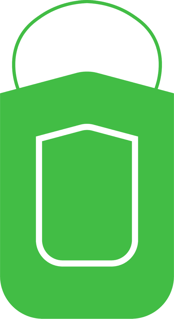 Green Transparent Stylized Padlock Icon on Neutral Background