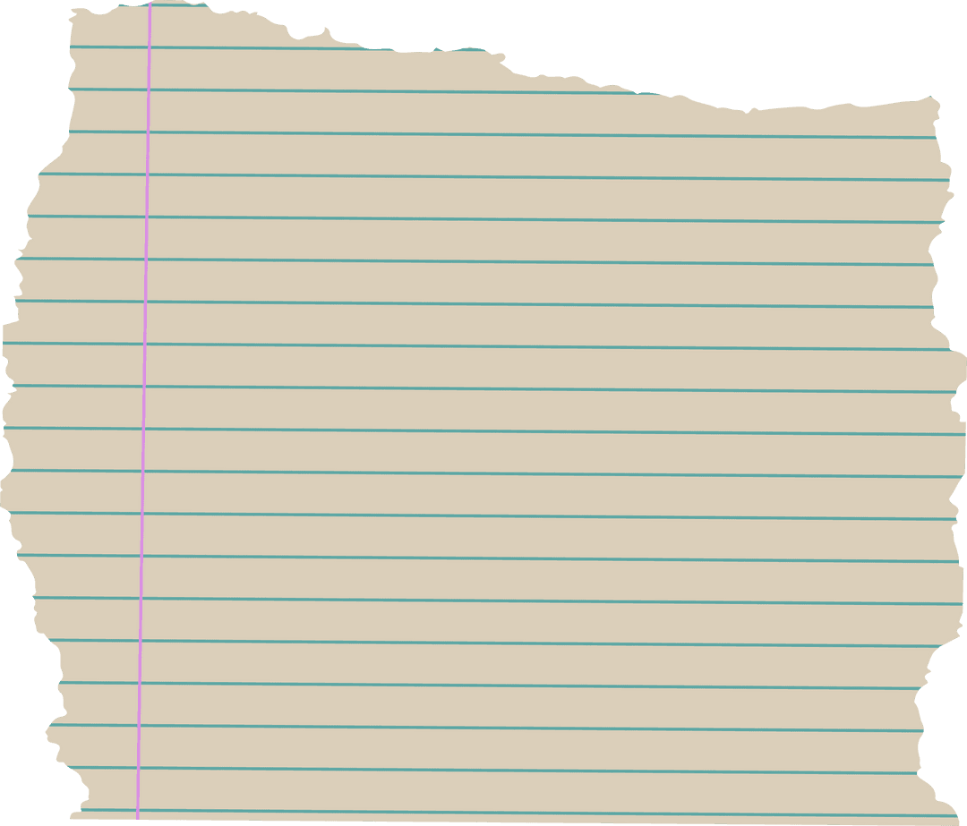 Torn Ruled Paper Sheet Transparent Background