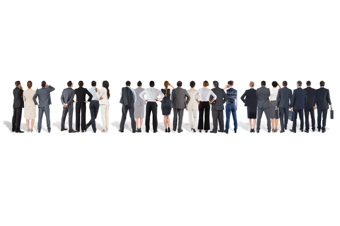 Transparent View of Diverse Business Team from Behind