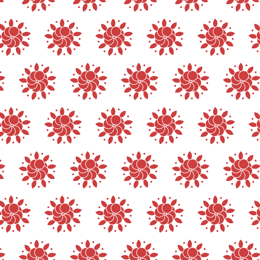 Floral Pattern on Transparent Background Digital Illustration