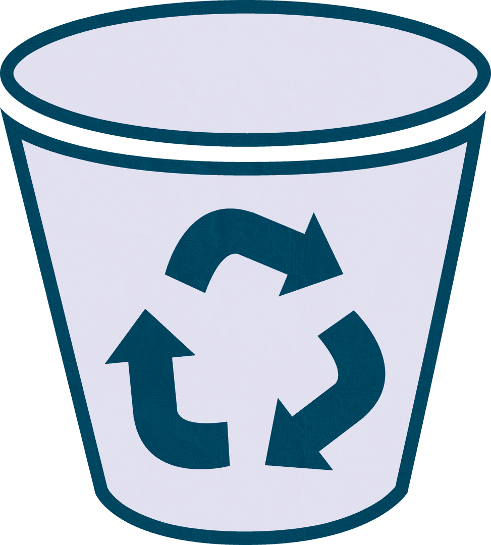 Transparent Digital Illustration Recycling Bin on Clear Background