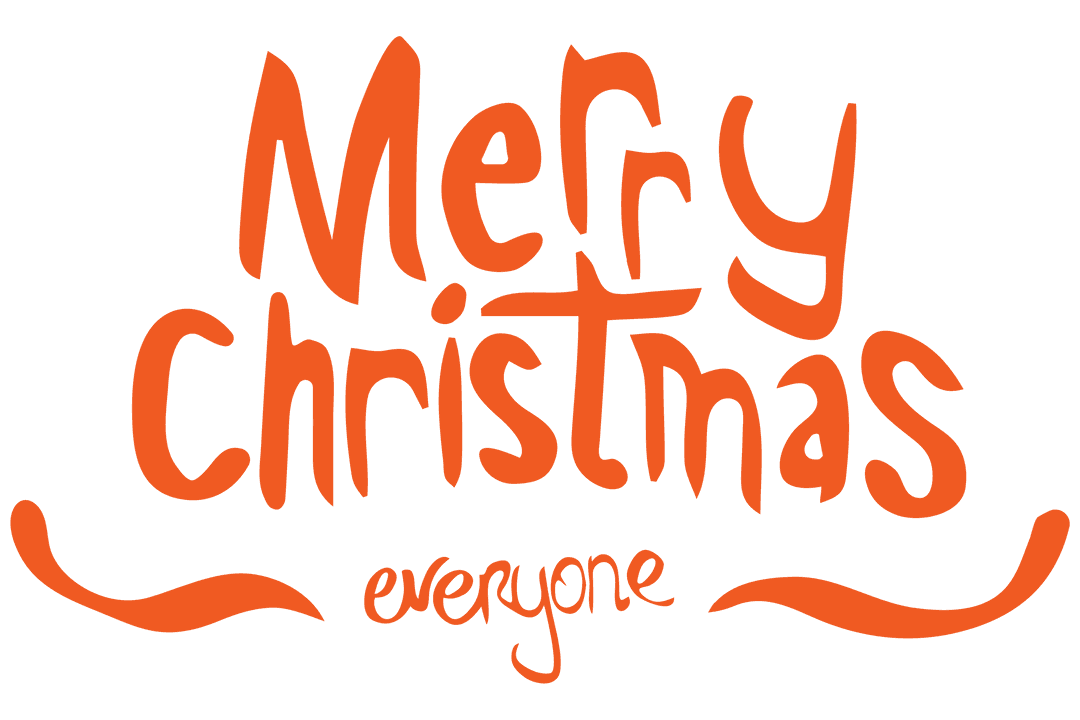 Festive Merry Christmas Everyone Text on Transparent Background