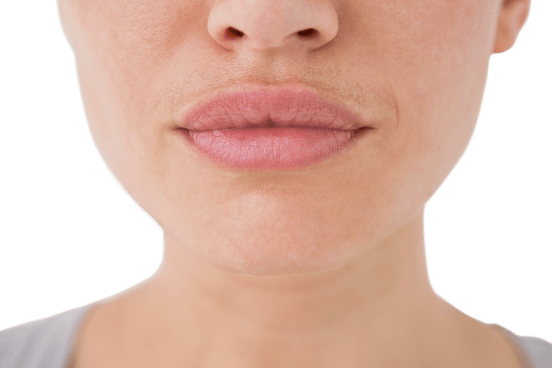 Close-Up of Woman's Luscious Lips on Transparent Background