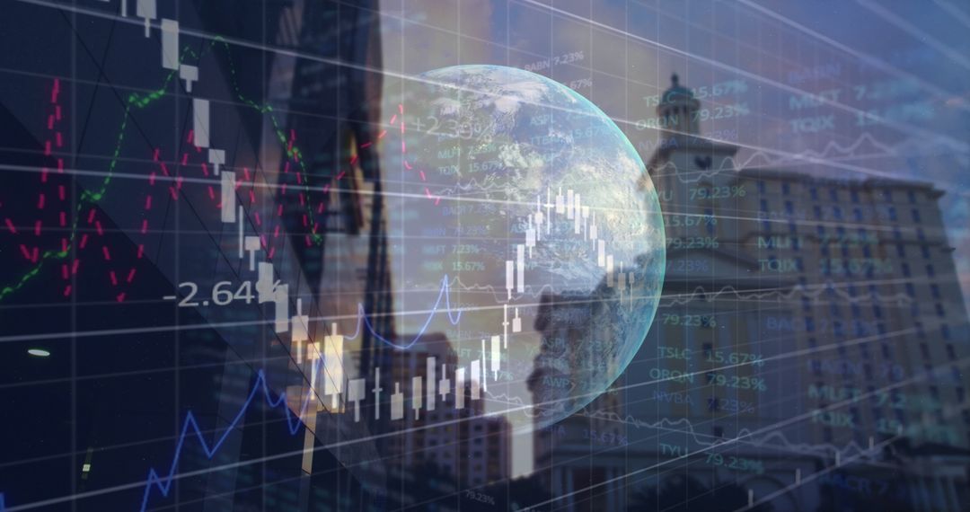 Global Business Trends with Digital Interface Concept