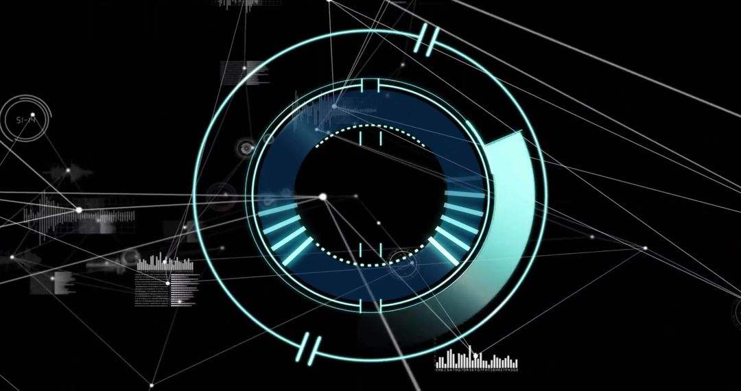 Futuristic Digital Scan with Network Connections and Data Analysis
