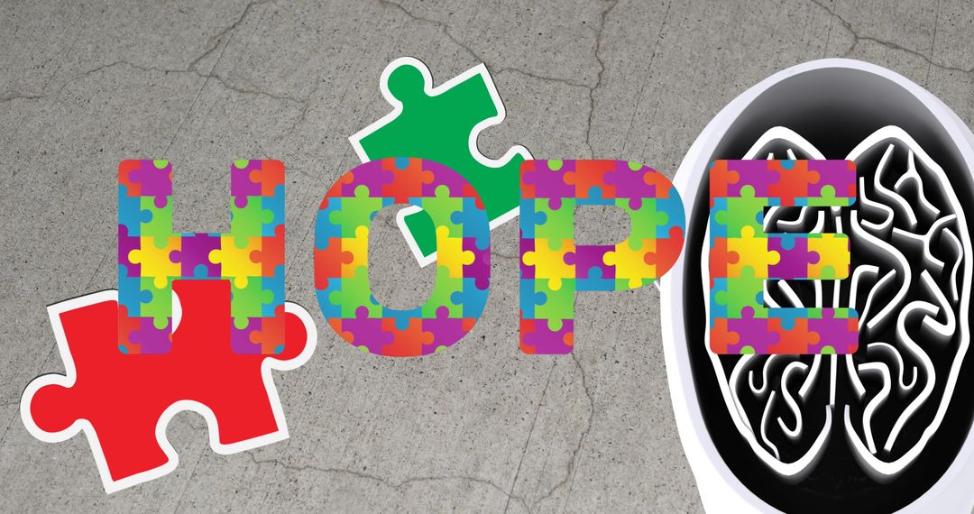 Colorful Puzzle Design Representing Autism Awareness and Hope