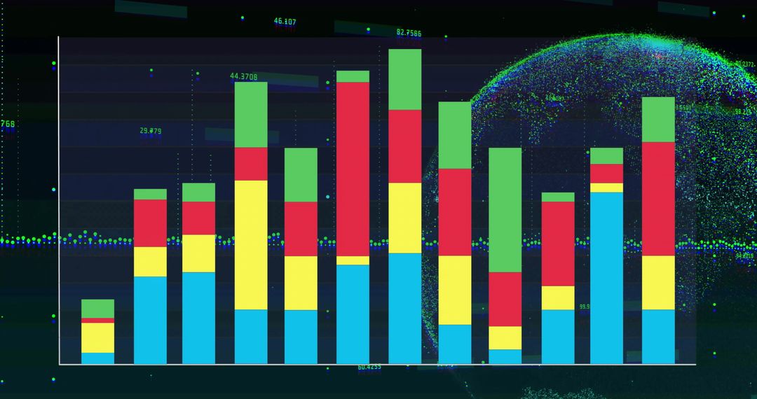 Futuristic Technology Stacked Bar Chart Visualization