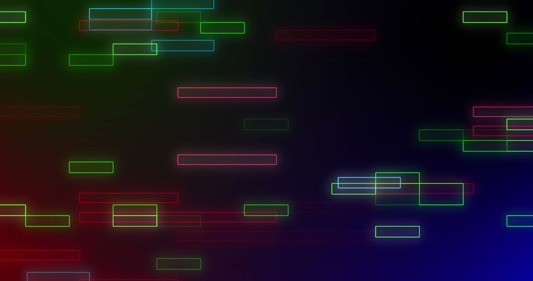 Vibrant Neon Rectangles on Black Abstract Background