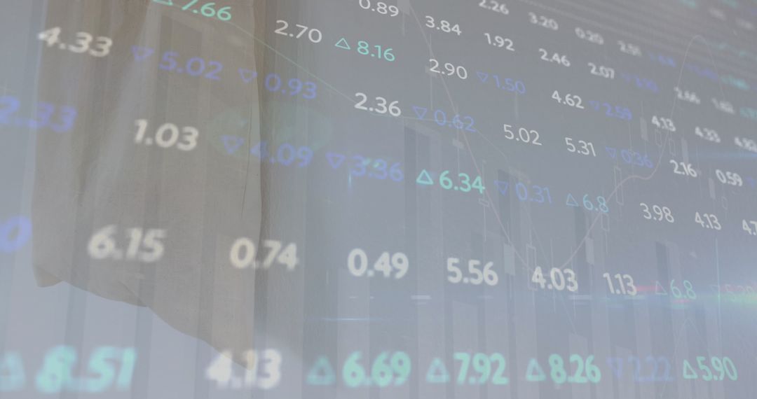 Financial Data Overlaid on Digital Background for Global Markets