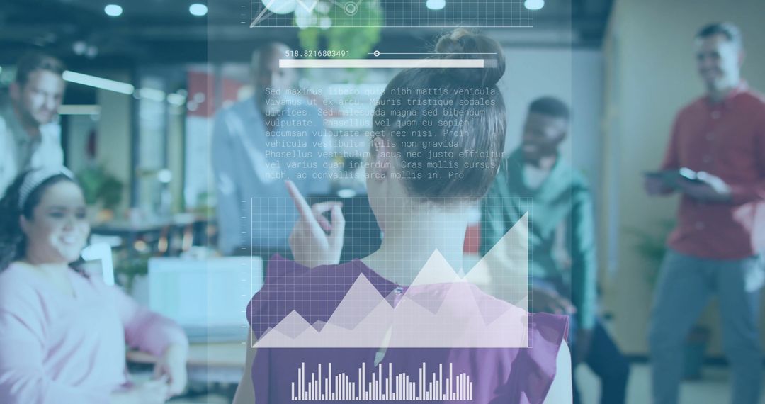 Diverse Office Team Analyzing Biometric Data Visualization