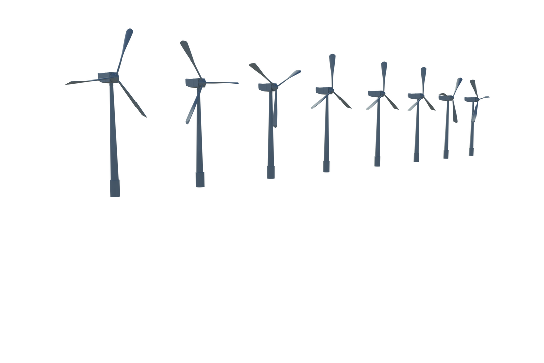 Transparent wind turbines illustration array generating renewable energy - Download Free Stock Images Pikwizard.com