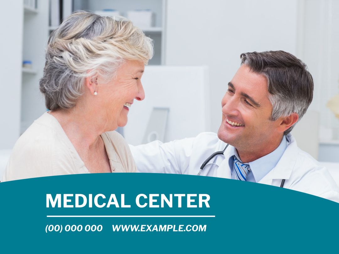 Compassionate Doctor Interacting with Elderly Patient in Medical Center