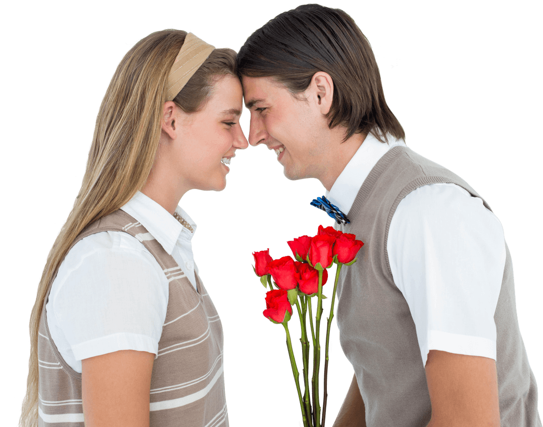 Transparent Misfit Romance with Roses and Shared Laughter