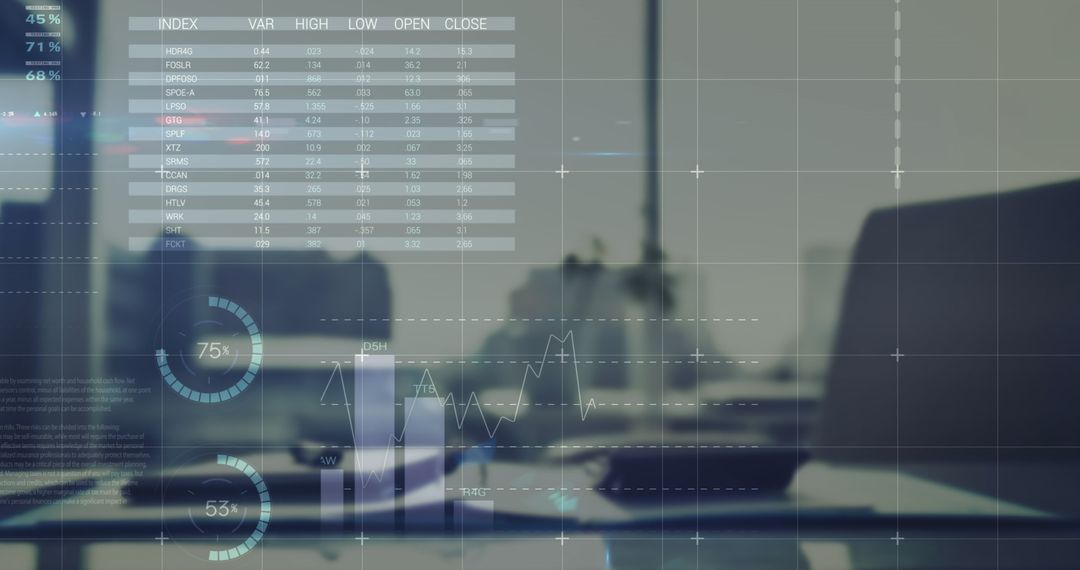 Modern Business Data Visualization on Office Desk