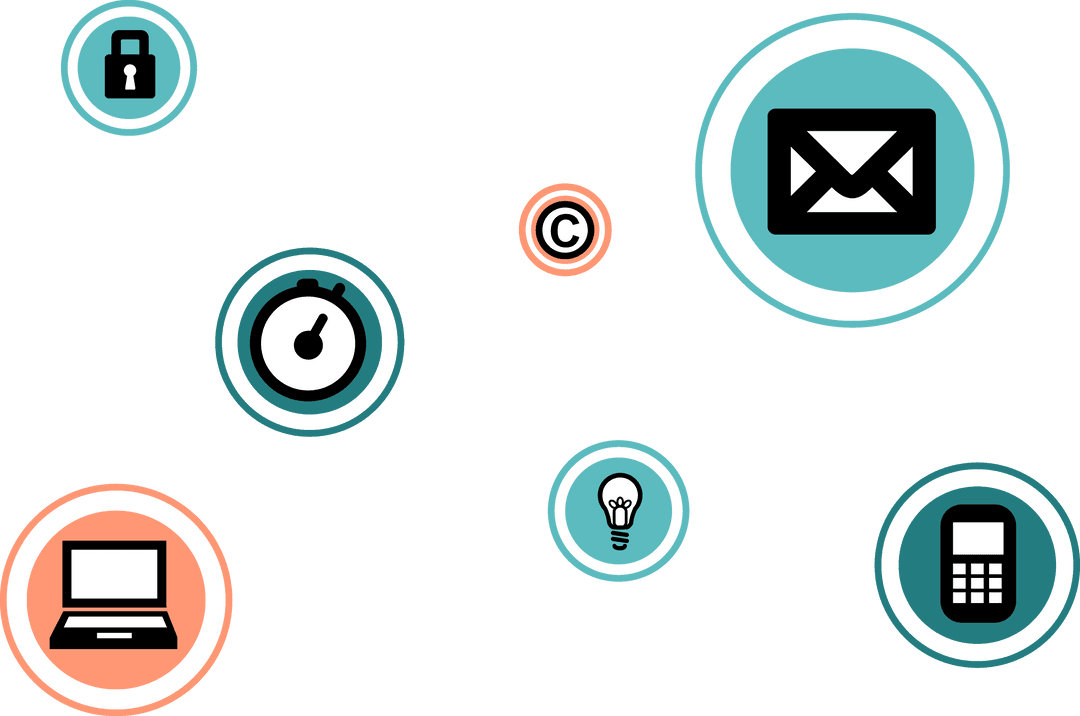 Transparent Communication and Technology Icon Set Design