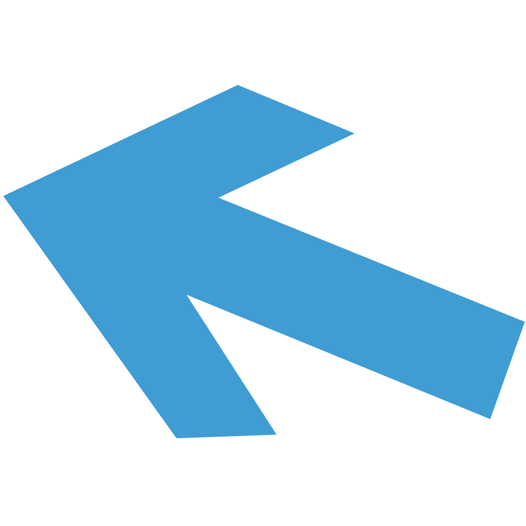 Blue Arrow Symbol on Transparent Background Directional Icon