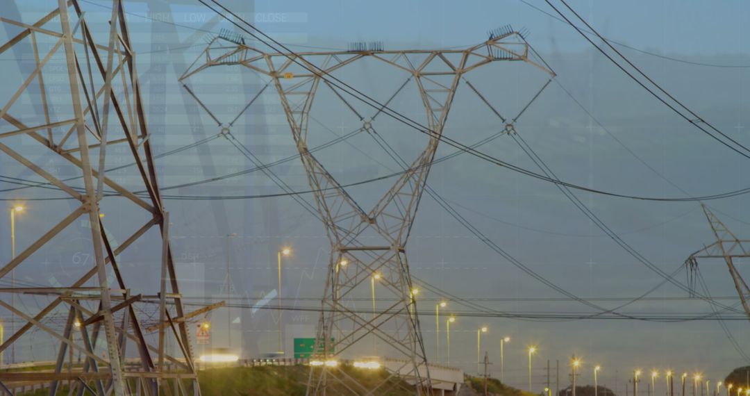 Electricity Transmission Towers with Overlay of Energy Data