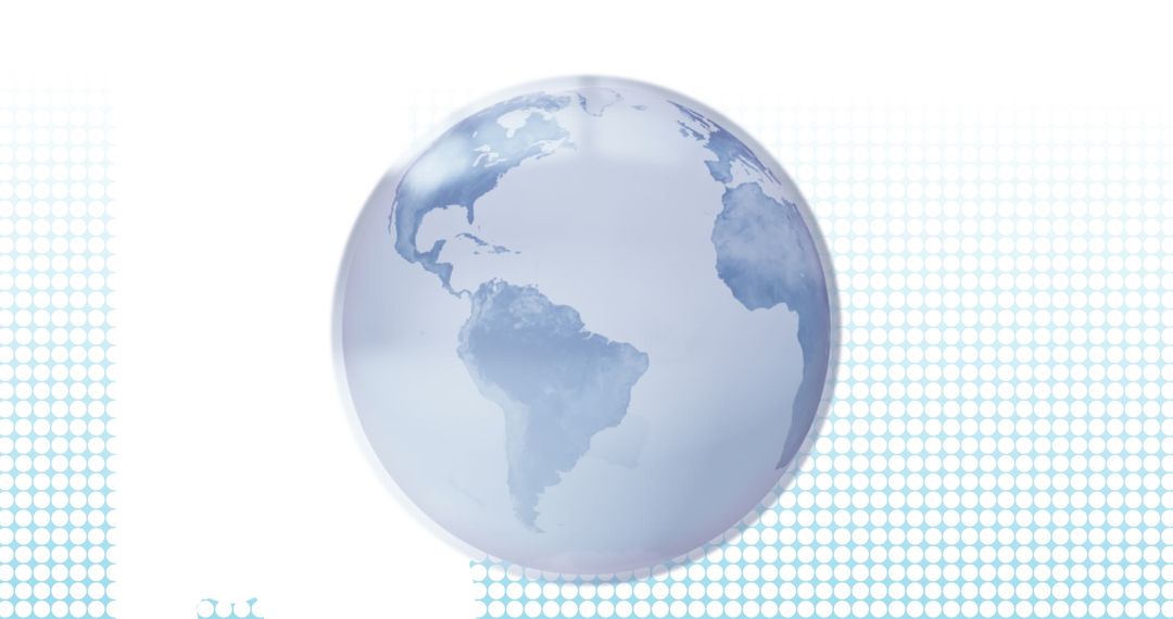 Transparent Globe Against Digital Dotted Background