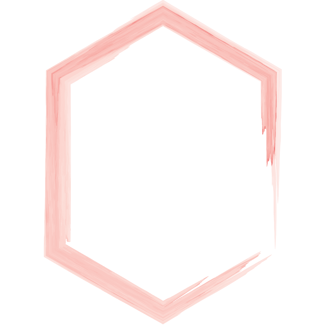 Pink abstract geometric shape on transparent background