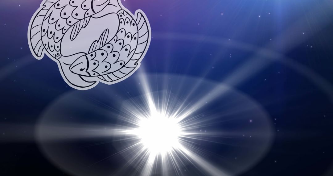 Pisces Horoscope Sign on Cosmic Background