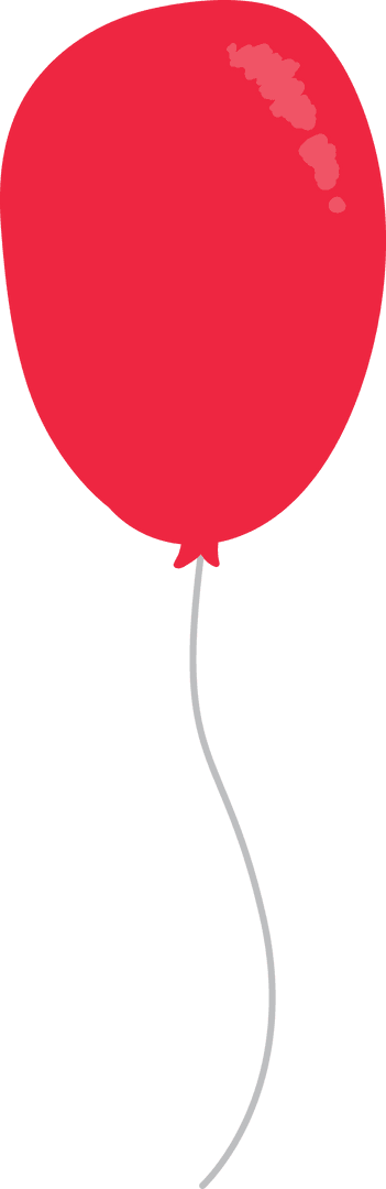 Red Balloon Illustration on Transparent Background