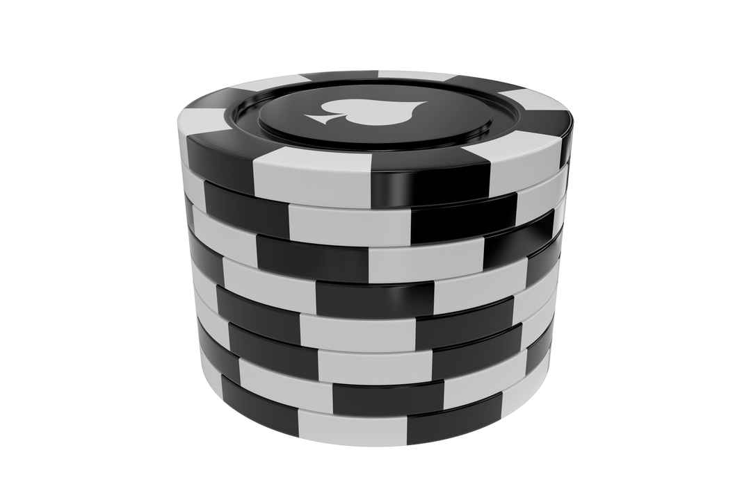 Transparent Stack of Black and White Gambling Chips with Spades Symbol in 3D - Download Free Stock Images Pikwizard.com