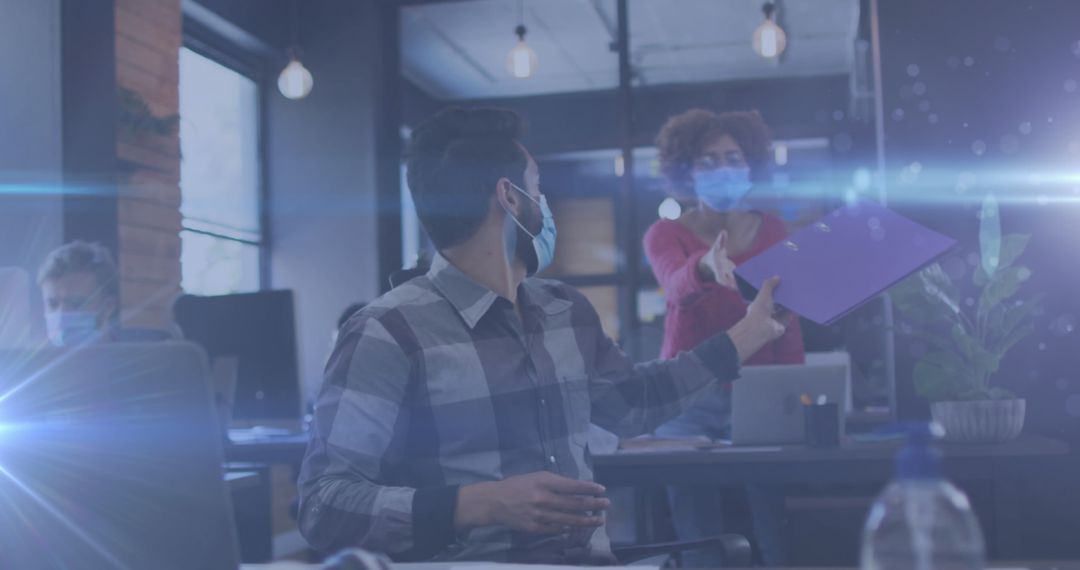 Office Team Collaborating During COVID-19 Pandemic