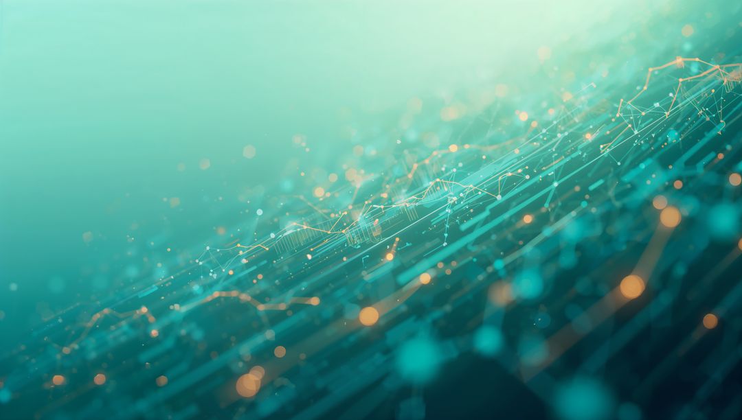 Abstract Digital Data Network with Glowing Connections