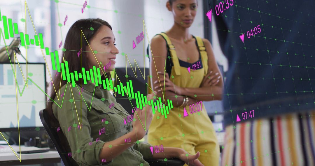 Diverse Business Team Discussing Financial Data and Technology