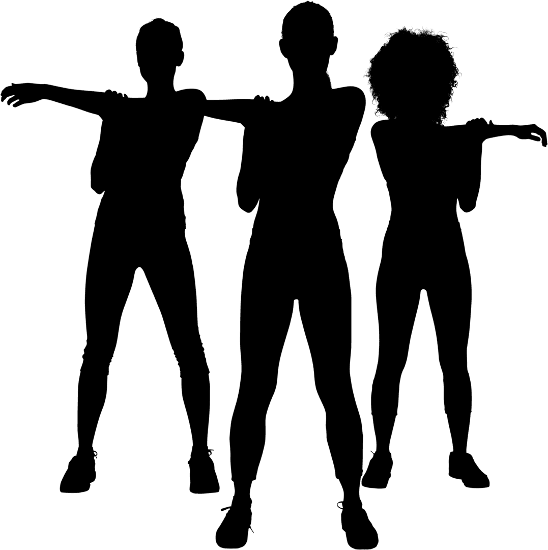 Transparent Silhouette of Woman Stretching on Unique Background