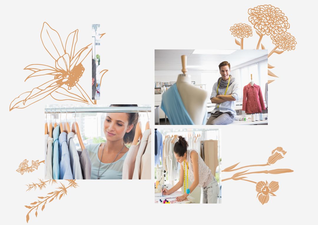 Fashion Designers Crafting Innovative Garments in Studio Setting