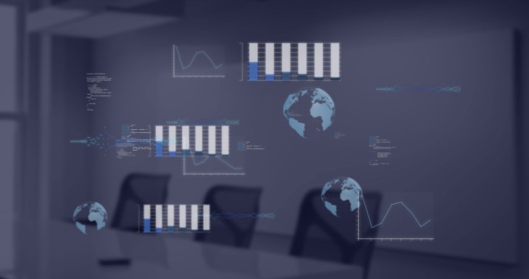 Digital Financial Data Projection in Modern Office Setting