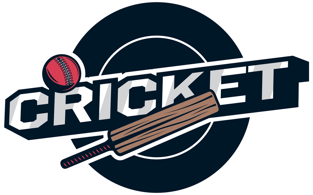 Transparent Cricket Emblem with Modern Bat and Ball Design