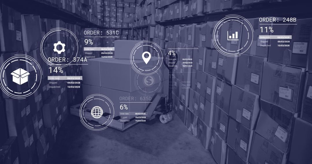 Innovative Warehouse with Digital Data Analytics Overlay