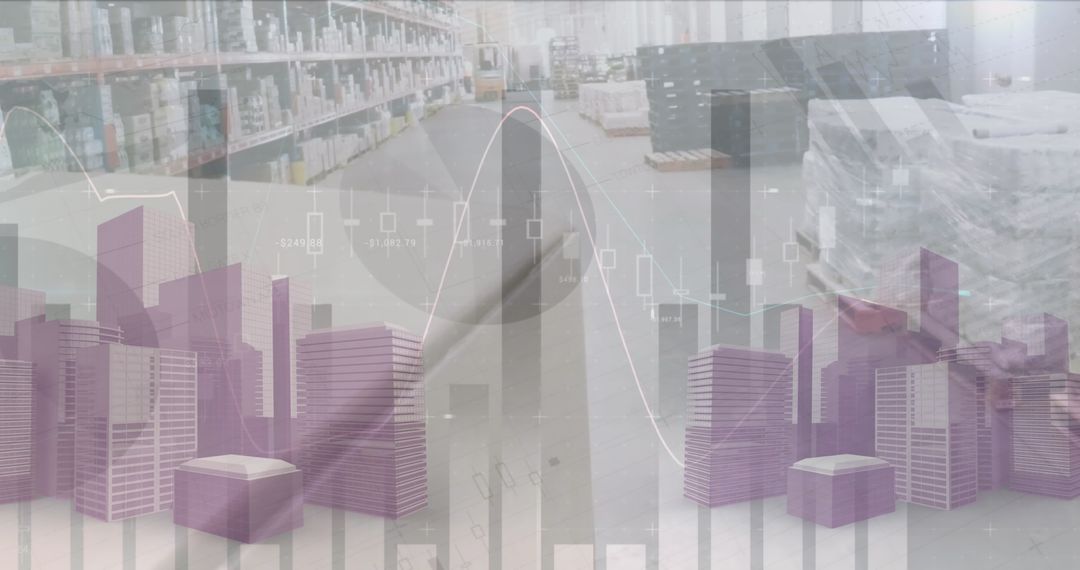 Digital Interface Over Warehouse Reflects Global Business Trends