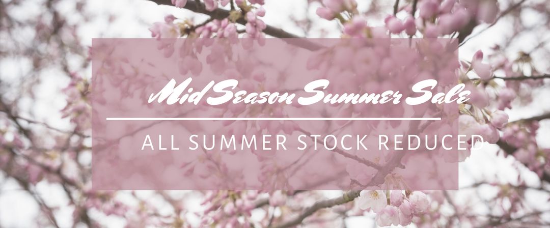 MidSeason Summer Sale Banner with Blooming Flowers Highlighting Discounts - Download Free Stock Templates Pikwizard.com