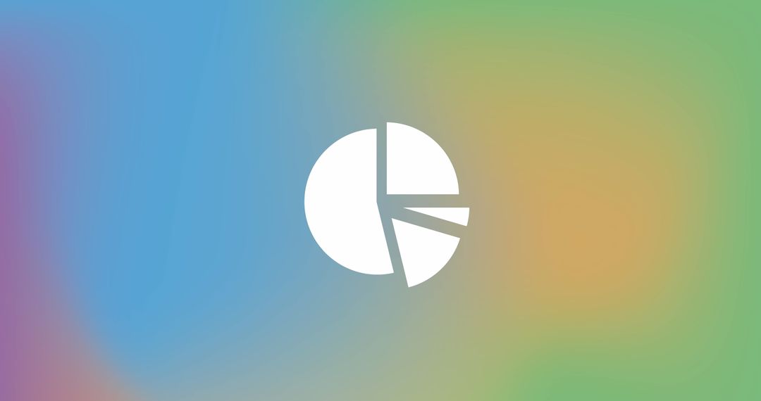 Digital Pie Chart on Colorful Gradient Background