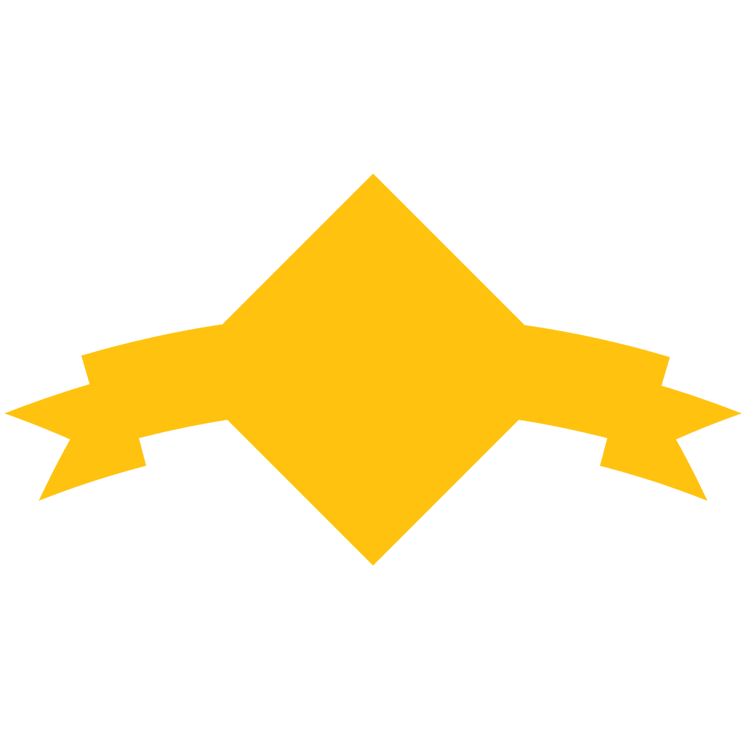 Yellow ribbon badge with transparent background for custom text
