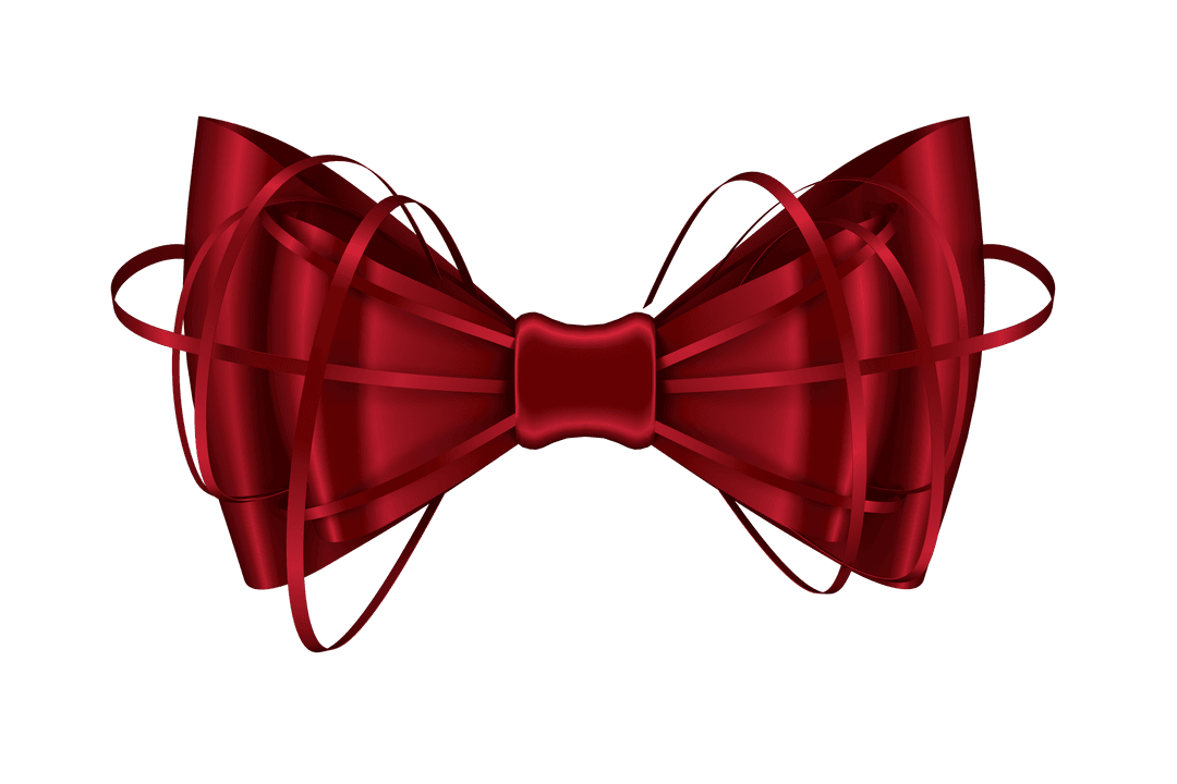 Elegant Red Bow with Transparent Background PNG