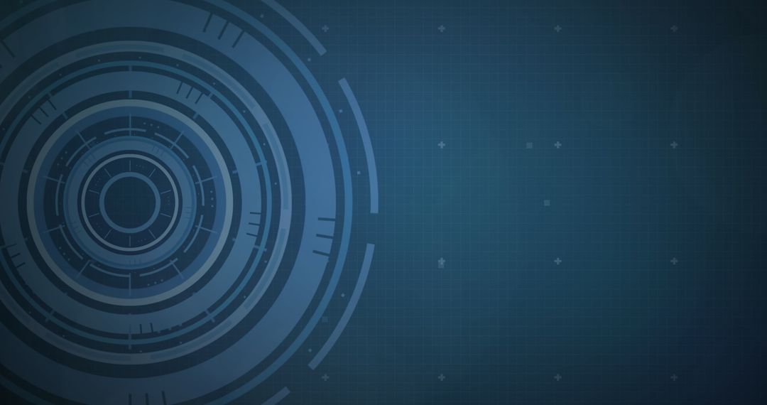 Digital Interface with Tech Circular Icons on Green Screen