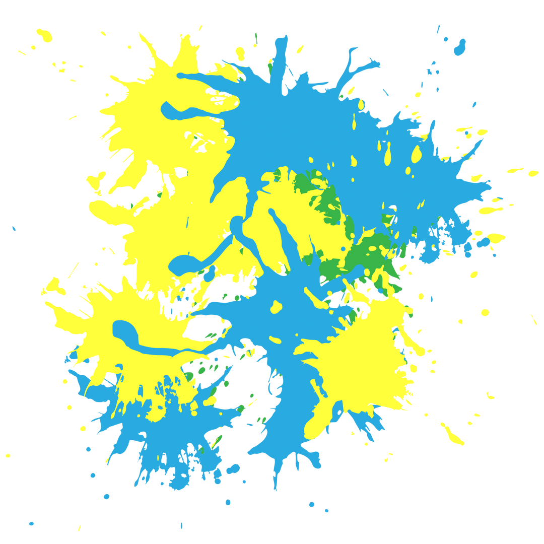 Abstract Blue and Yellow Paint Splatters on Transparent Background - Download Free Stock Images Pikwizard.com