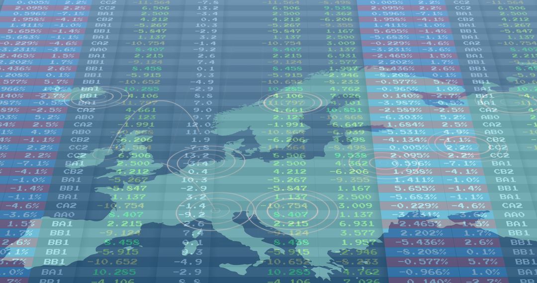 Global Business Data Overlay on World Map
