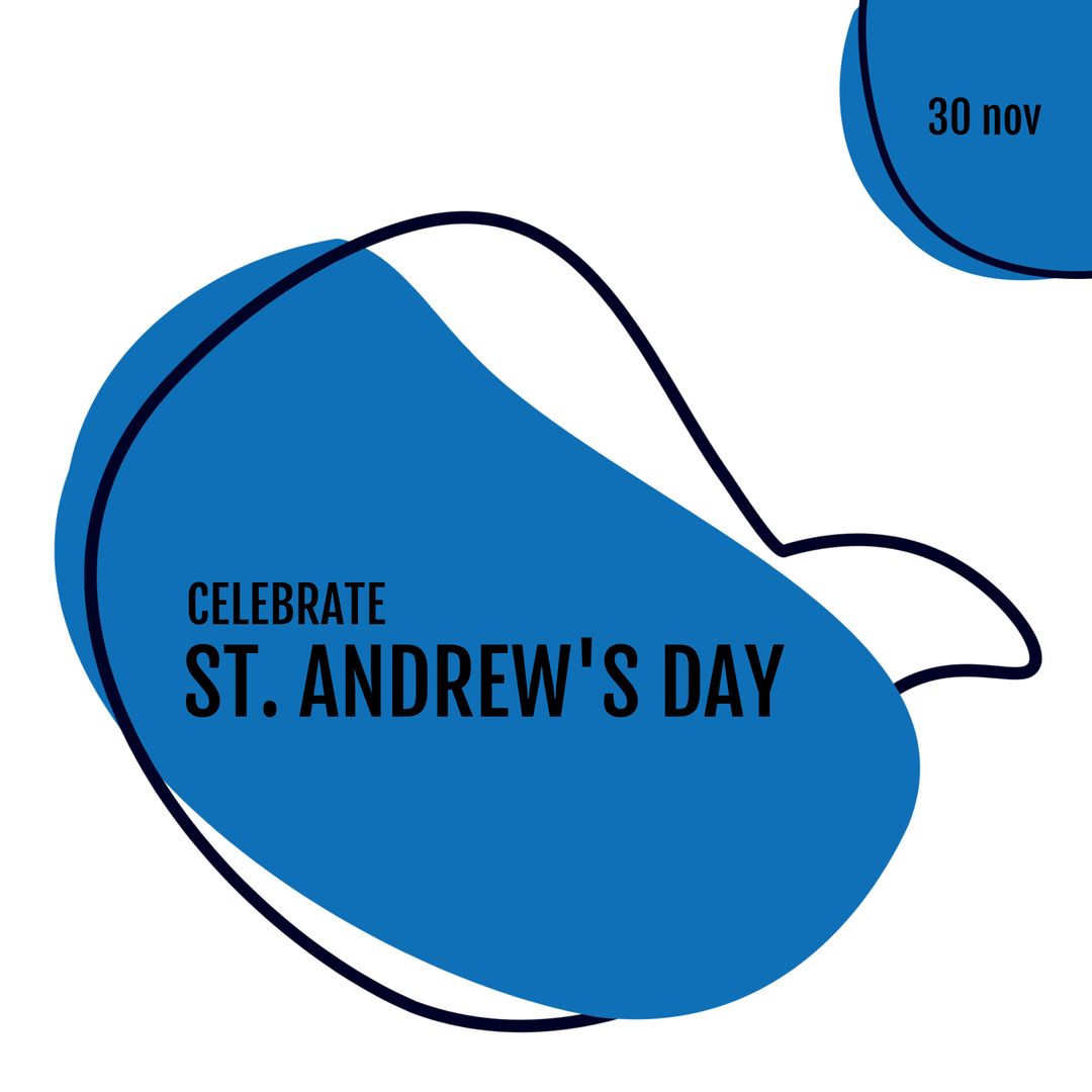 St. Andrew's Day Abstract Blue Speech Bubble Design